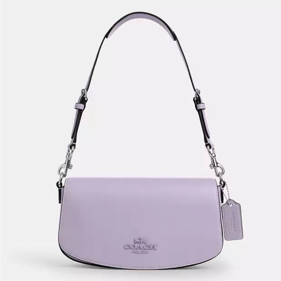 Coach Andrea Shoulder Bag #CT768 / Silver/ Lilac - Picture 1 of 7